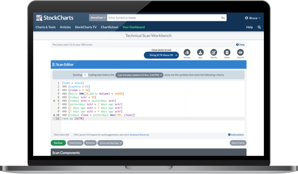 StockCharts Scan Engine